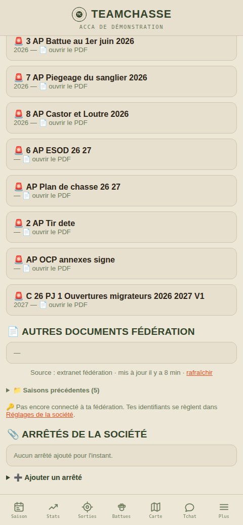 Les autres documents de la fédération, au même endroit — TeamChasse