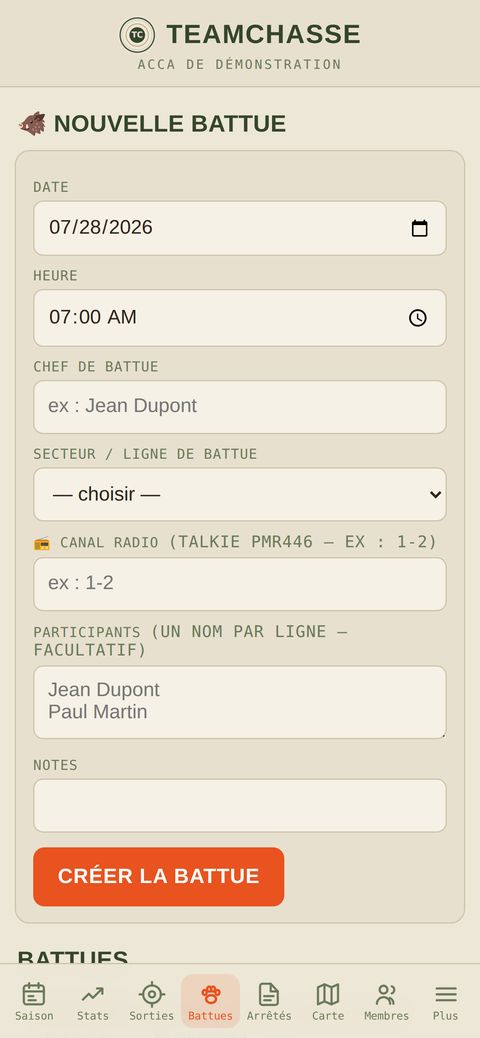 Les battues programmées